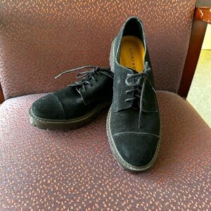 Women’s Lucky Brand Black Suede Oxford Lace Up Shoes Size 6.5